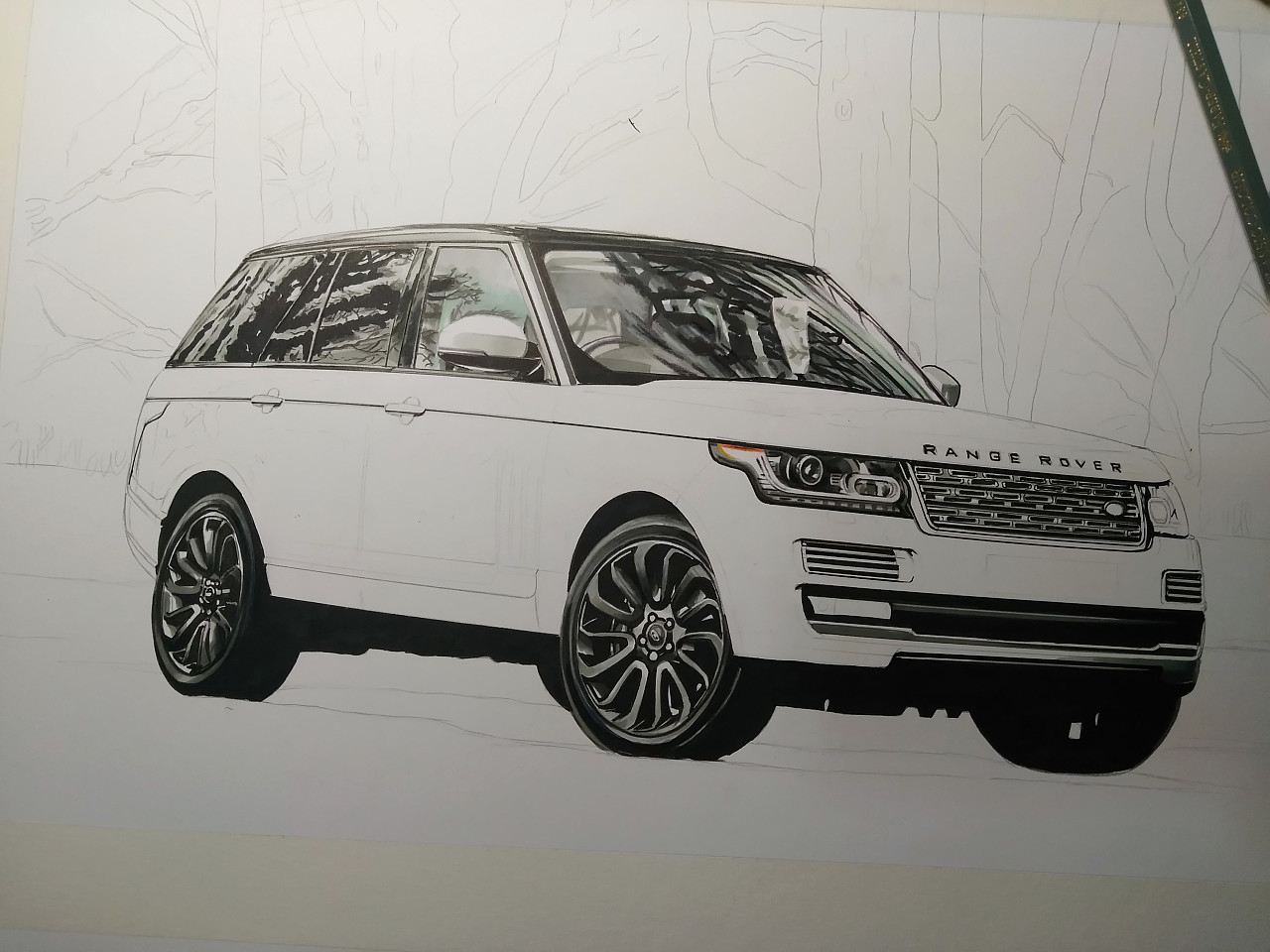 Land Rover Range Rover Sport SVR Car Drawing #1 Digital Art by CarsToon  Concept - Pixels