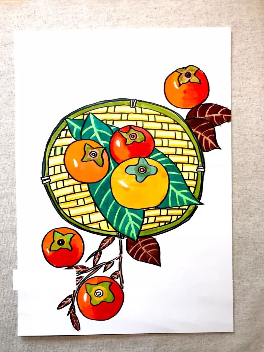 Drawing Ideas | How to Draw Persimmon with ArtBeek Markers?