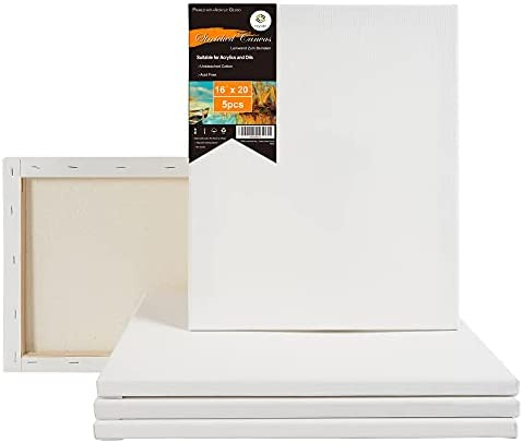Crafts 4 All Stretched Canvas Boards for Painting - 8 Pack of 11x14 Blank Art Canvases Framed Canvas for Painting with Acrylic & Oil Paint Pencil Pas