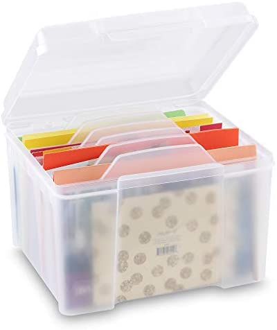 Photo Storage Box Clear Photo Boxes for Storage, Plastic Photo Organizer  for Seeds, Cards, Crafts, Stickers Photo Keeper Cases