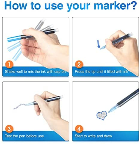DOUBLE LINE SILVER Fineliner Pens Set DIY Inking Pens for Artists