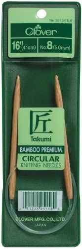 Clover Takumi Bamboo Circular 36-Inch Knitting Needles Size 5