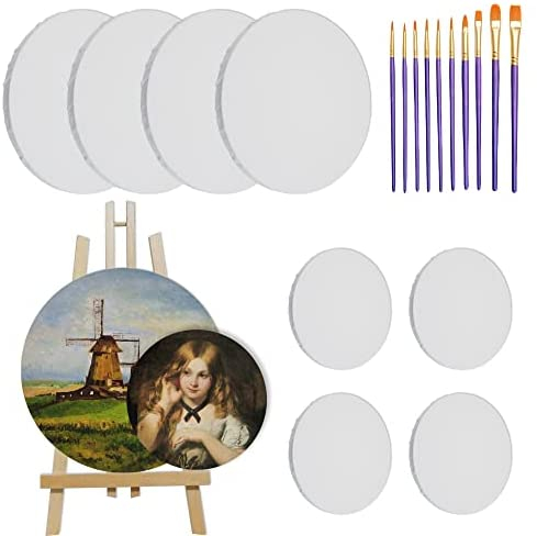 10Pcs Blank White Mini Small Stretched Artist Canvas Art Board Acrylic Oil  Paint 