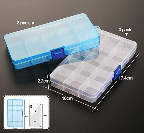 3/6 Pack Clear Jewelry Box Plastic Bead Storage Container Earrings