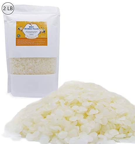 UNICY 2LB White Beeswax Pastilles, Easily Melt Bees Wax Pellets for Candle  Making