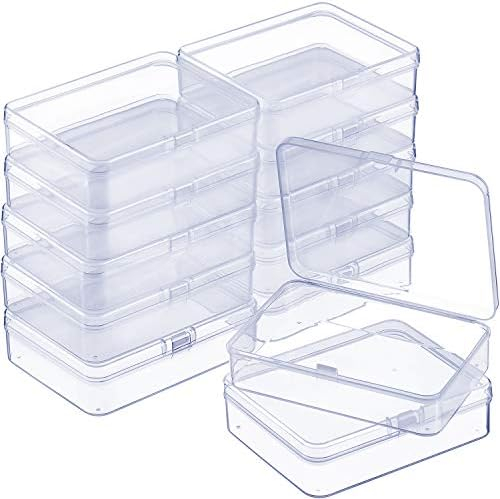 SATINIOR 24 Packs Small Clear Plastic Beads Storage Containers Box