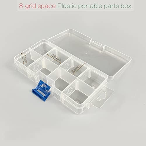 UHZBTEC 4 Pack 8 Grids Plastic Bead Organizer Box/Clear Crafts