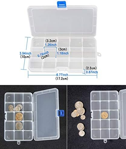 Plastic Organizer Container Storage Box Adjustable Dividers Beads Jewelry  Making