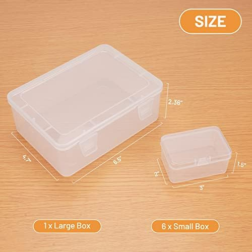 Mathtoxyz Small Bead Organizers and Storage, Clear Bead Storage Containers  Rectangle Bead Holder Plastic Cases Transparent Boxes for Nail DIY Craft  Making Jewelry Battery Screw