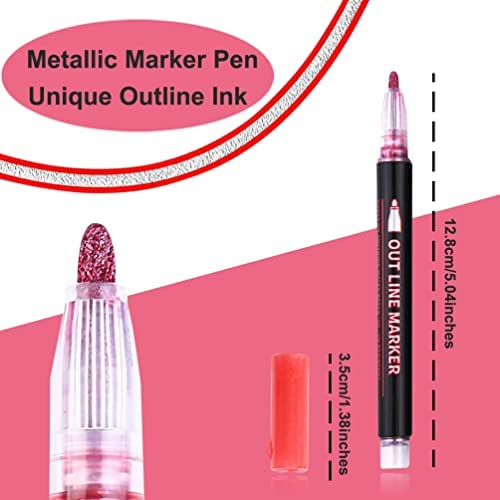 TaKicola Double Line Outline Markers Self-Outline Metallic Markers