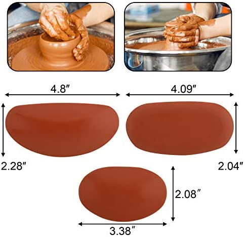 Homakover 3 Pcs 3 Size Mud Clay Tools Rib Pottery Clay Ribs Soft Rubber Pottery Rib for Pottery and Clay artists(3 Pcs)