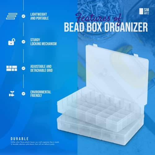 Clear Storage Container, Lightweight Plastic Jewelry Box Portable Craft  Organizer For Beads For Crafts For Jewelry For DIY