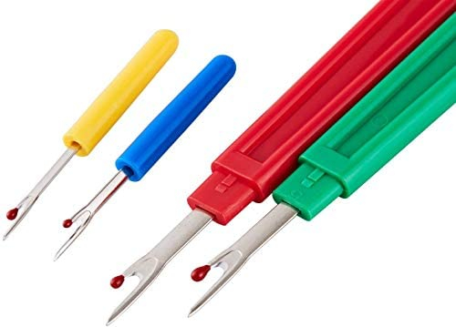 Camptek Sewing Seam Ripper Tool,High Quality Stitch Remover and Thread Cutter with 2Big+2Small Seam Rippers,1 Pack Thread Snips,1Pack 5”Scissor