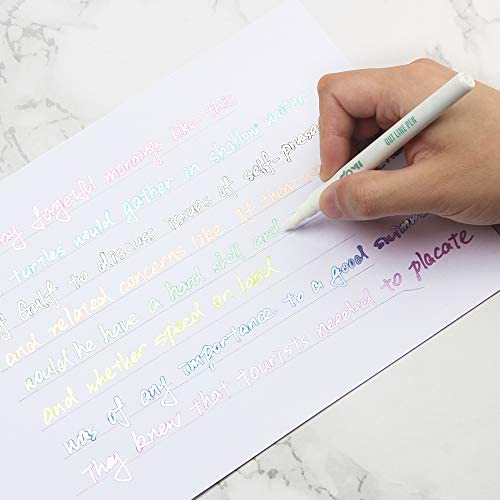 Tomorotec Self-outline Metallic Markers 8 Colors Double Line Pen Gift Card Writing Drawing Journal Pens Colored Permanent Marker Pens for Kids