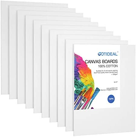 GOTIDEAL Canvas Boards, 8x10 inch Set of 10