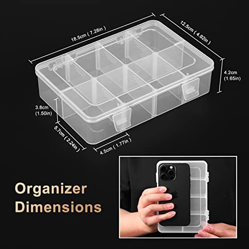 QUEFE 1 Pack 8 Grids Bead Organizers and Storage, Plastic