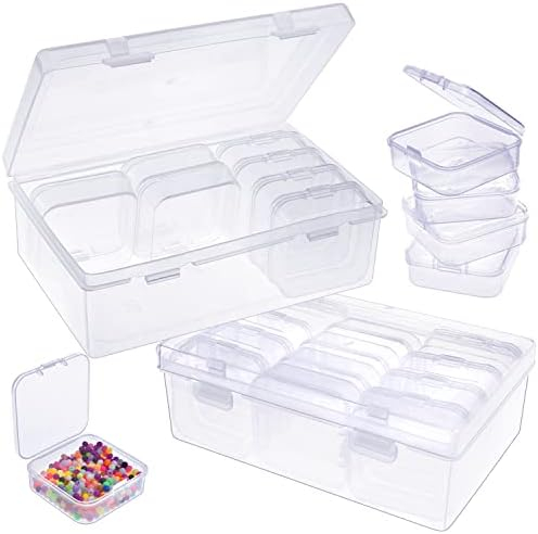 26 Pack Mini Clear Plastic Bead Storage Containers Organizers with