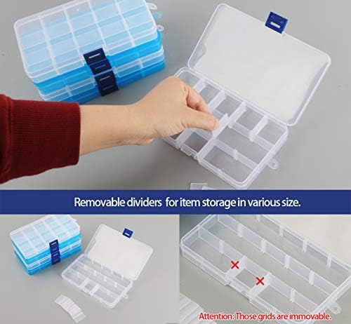 Clear Jewelry Box - 6-Pack Plastic Bead Storage Container, Earrings Storage Organizer