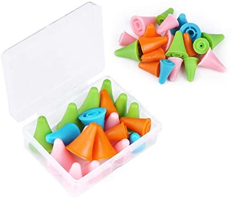 20 PCS Knitting Needles Point Protectors/Stoppers with Plastic Box, Include  10 Small & 10 Large