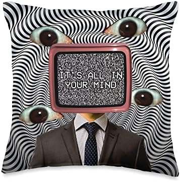 Weirdcore Aesthetic Clothes Alt Indie Dreamcore Weirdcore Aesthetic Weird  Eyes Optical Illusion Oddcore Throw Pillow, 16x16