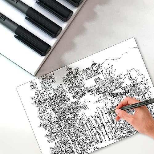 Art Black Marker Fine Tip Pen  Black Pen Waterproof Drawing
