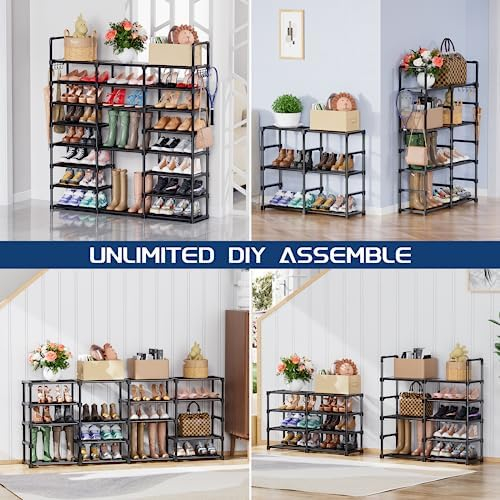 Shoe Rack 8 Tiers DIY Narrow Stckable Free Standing Shoes Storage Tall  Organizer