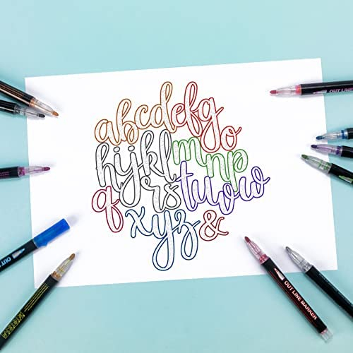 Super Squiggles Self-outline Metallic Markers, Double Line Pen Journal Pens & Colored Permanent Marker Pens for Kids, Amateurs and Professionals