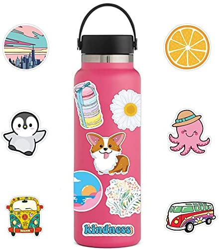 Stickers for Water Bottles, 102 Pack/PCS Cute Hydroflask Stickers, Waterproof Vsco Vinyl Aesthetic Computer Laptop Phone Stickers for Teens Kids