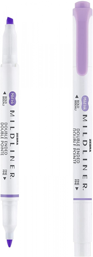 Zebra Mildliner Double-Sided Highlighter - Fine / Bold - Mild Lilac