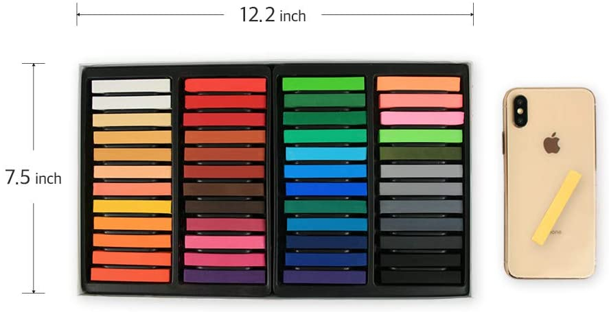 Soft Pastels for Professional - Square Chalk Pastel Assorted Colors (48 Colors) Hashi Non Toxic