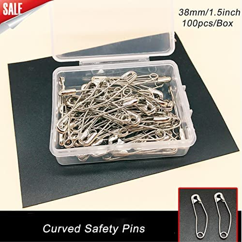 Curved Safety Pins 38mm/1.5inch Basting Pins for Quilting Curved (100  Counts)