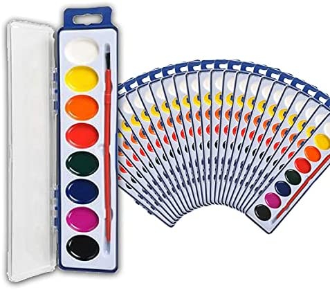 24 Watercolor Paint Set For Kids and Adults - Bulk Pack of 24