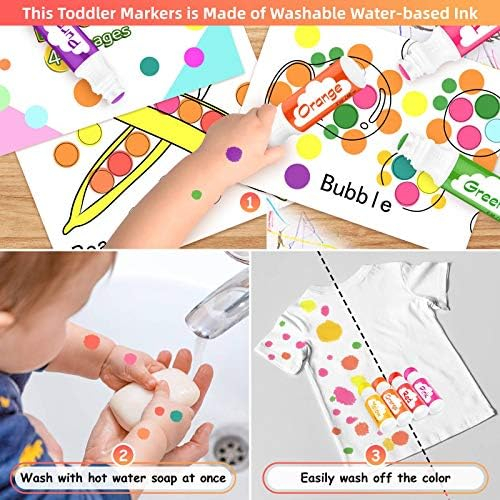 Ultimate Stationery Dot Markers, Bingo Daubers, Washable 6 Colors Dot  Markers for Toddlers and Kids Dot Art. Toddler arts and crafts