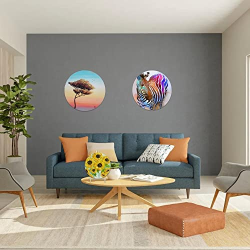 8 Pack Round Canvases for Painting, Pre Stretched Cotton Canvas Boards, Circle Shaped Art Canvas Panels for Acrylic Painting, Pouring, Oil Paint - Inc