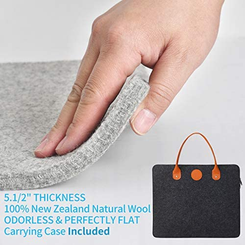 Rdutuok 17 X13.5 Inches Wool Pressing Mat for Quilting with Carrying Case 100% New Zealand Wool Felted Ironing Pad for Sewing, Quilting Supplies
