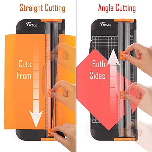 Firbon A4 Paper Cutter 12 inch Titanium Paper Trimmer Scrapbooking Tool with Automatic Security Safeguard and Side Ruler for Craft Paper Coupon