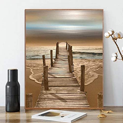 Karyees Beach Sunset Paint by Numbers Kits Beach Sunset DIY Painting by Numbers