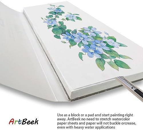 ArtBeek Watercolor Paper Block,3.9 x 9.8 Watercolor Block 20