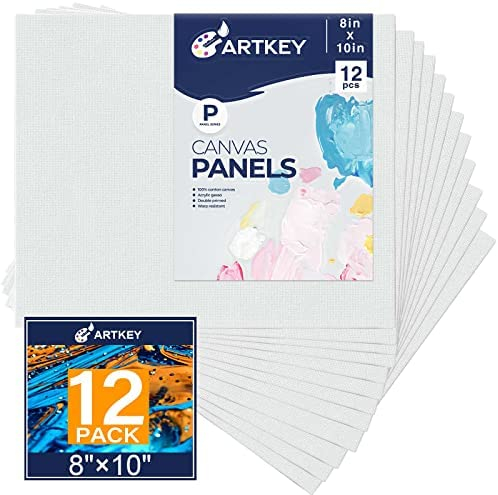 Canvas Panels 8x10 Inch 12-Pack, 10 oz Double Primed Acid-Free 100