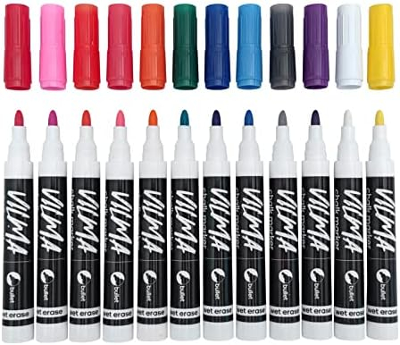 VILMA Liquid Chalk Markers Window Markers for Cars Glass pens Wet Erase  Markers Washable Blackboard Markers for Car Window, Mirrors