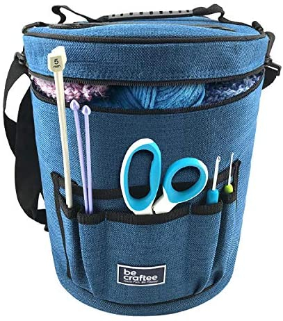 BeCraftee XL Crochet Bag - Large Craft Organizer to Store