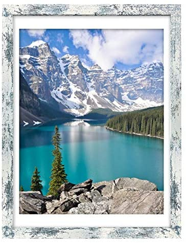 Amginy 12x16 Rustic Picture Frames Matted to Display 11x14