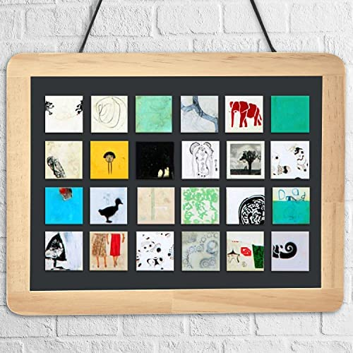 AUREUO Mini Magnetic Stretched Canvas 2.5x2.5 Inch / 24 Pack - Small Square  Stretched Canvas - Christmas Holiday Set for Kids, Ideal for Painting
