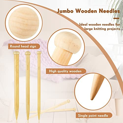 20mm Chunky Knitting Needles, Large Knitting Needles, Jumbo