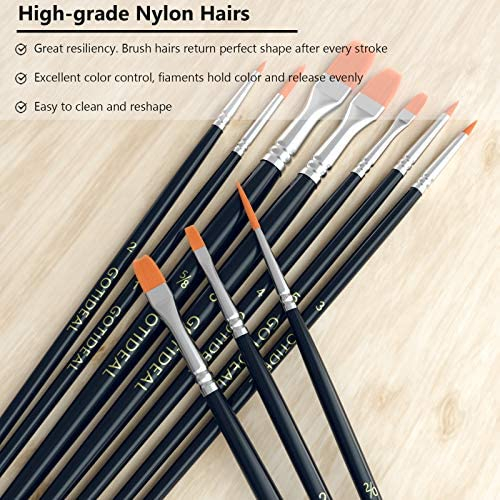 Paint Brush Set, 2 Pack 20 Pcs Paint Brushes for Acrylic Painting, Water  color Paintbrushes for Kids, Easter Egg Painting Brush, Face Paint Brushes