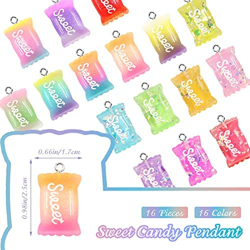 Colorful Gummy Charms Resin Bear Charm Pendant Candy Gummy Bear Charms  Jewelry Making Pendants 