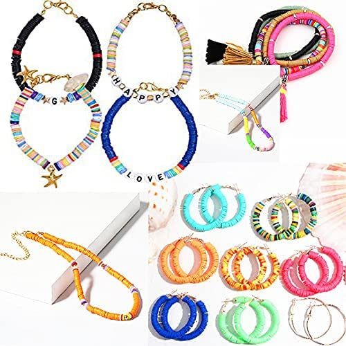  JULBEAR 5000 Pcs Heishi Clay Beads, White Polymer Clay Beads  for Bracelet Making Kit Flat Round Spacer Beads Clay Beads Bulk for  Bracelet Necklace Jewelry : Arts, Crafts & Sewing