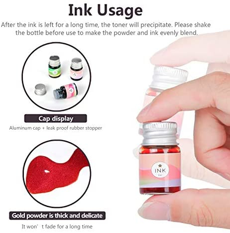 Crystal Glass Dip Pen Stem Pen Handcrafted Calligraphy Pen Set Dip Nib  Pens-Writing Case (Rainbow)