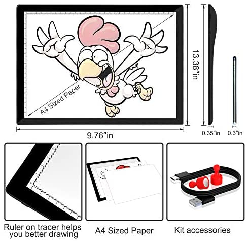 Rechargeable LED Light Pad Wireless Battery Powered Light Board for kid's  Drawing Sketching Animation Stencilling