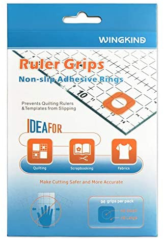 Wingkind Non-Slip Grips for Quilting Rulers, Quilting Templates-96  Pieces/Pkg